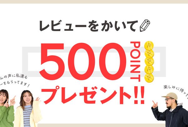 レビューを書いて500ポイントプレゼント