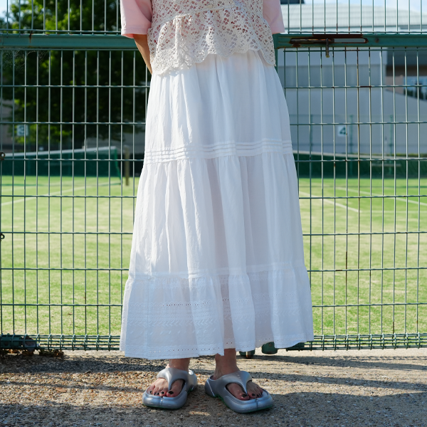 HEM LACE TIERED SK/MidiUmi